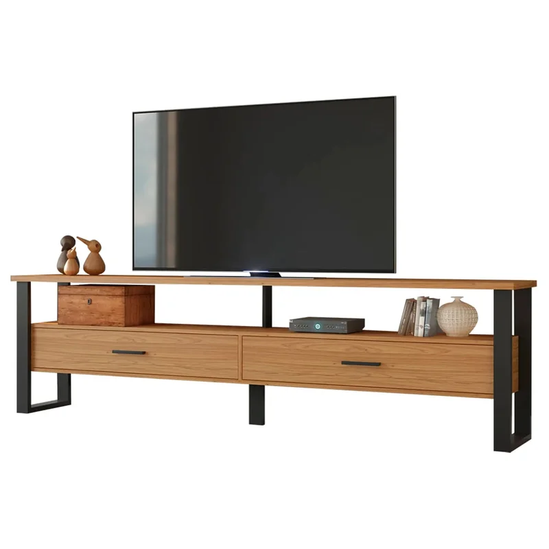 Rack para TV Industrial F43 220cm 100% MDF - Linea Factory en Madera natural - Muebles para TV, Uruguay | Balton, vista 3