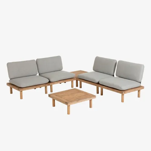 Set Viridis de 4 butacas y 2 mesas en Madera natural - Sillones y sofás, Uruguay | Kavehome