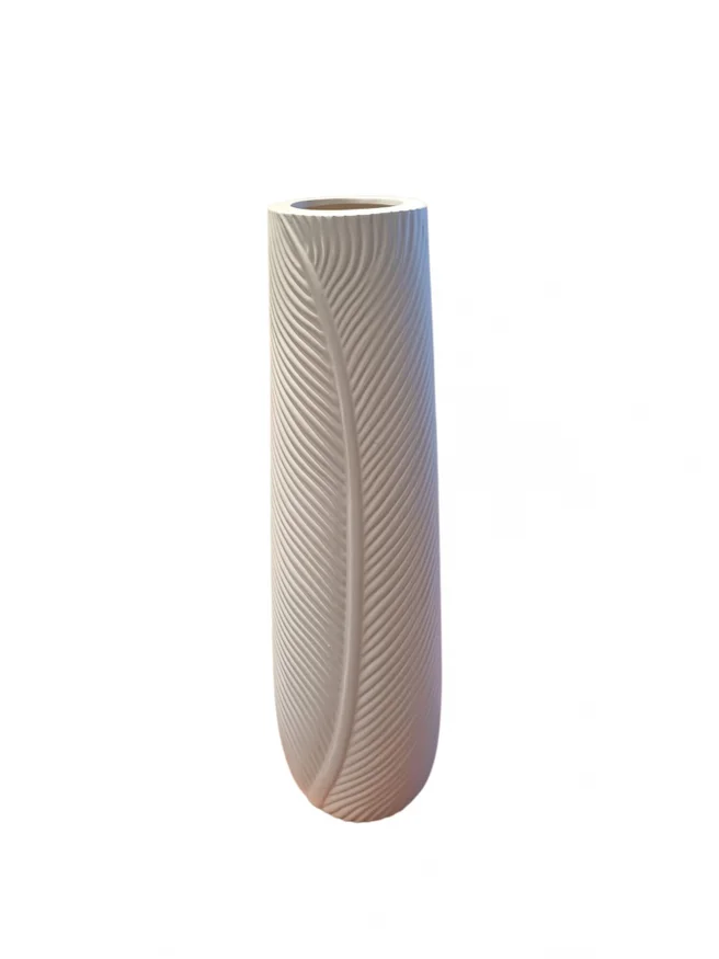 Florero cerámico tallado - blanco mate - Altura: 58 cms en Blanco - Jarrones, Uruguay | Champagne Home, vista 2