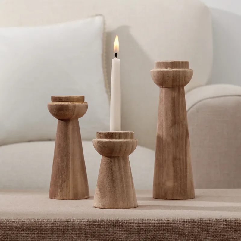 Candelabro De Madera Grande en Madera natural - Velas y Portavelas, Uruguay | Tiendas Montevideo