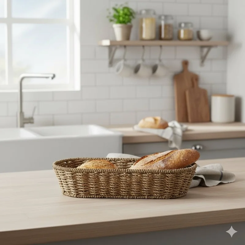 PANERA OVAL 32x15xH7CMS FIBRA NATURAL en Madera natural - Canastos, Uruguay | Decohogar, vista 3