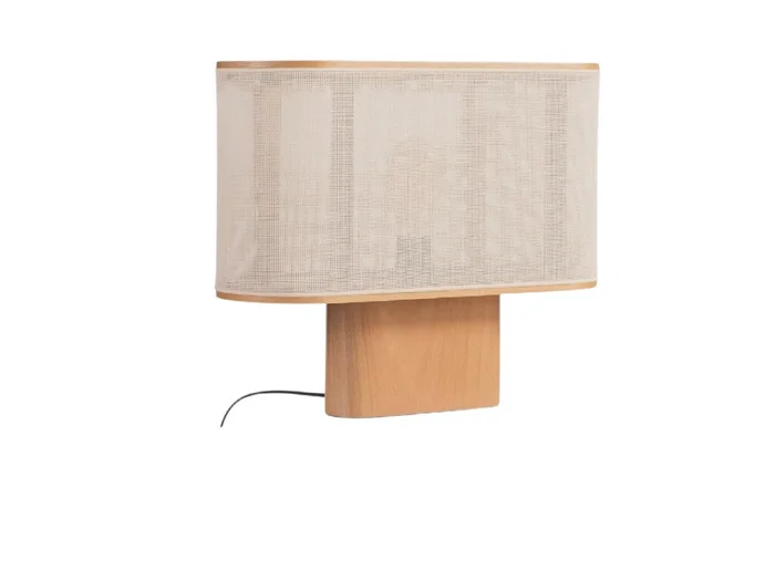Lámpara de Mesa Ovalada en Madera natural - Lámparas de mesa, Uruguay | Finkel
