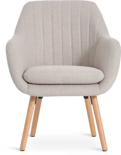 Sillón UDSBJERG tela 1 cuerpo beige/roble en Beige - Butacas, banquetas y puffs, Uruguay | JYSK