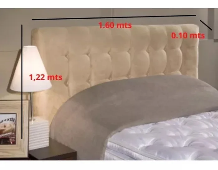 RESPALDO 2 PLAZAS (1.60 MTS) - TAPIZADO BEIGE en Beige - Respaldos de cama, Uruguay | Champagne Home, vista 2