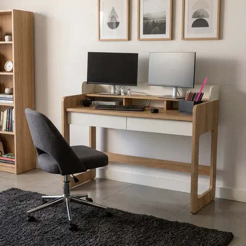 Escritorio estilo retro | Linea Flexus  _ 28000 en Madera natural - Escritorios, Uruguay | World Vigo