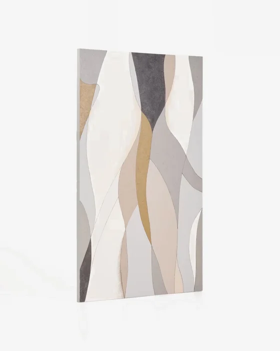 Lienzo abstracto Marvilo gris y mostaza 120 x 200 cm en Multicolor - Decoración de pared, Uruguay | Kavehome