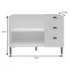 Bajo Mesada 2 Puertas 3 Cajones Mdf Tiradores Metalicos en Blanco - Butacas, banquetas y puffs, Uruguay | Soy Hogar, vista 2 de 8