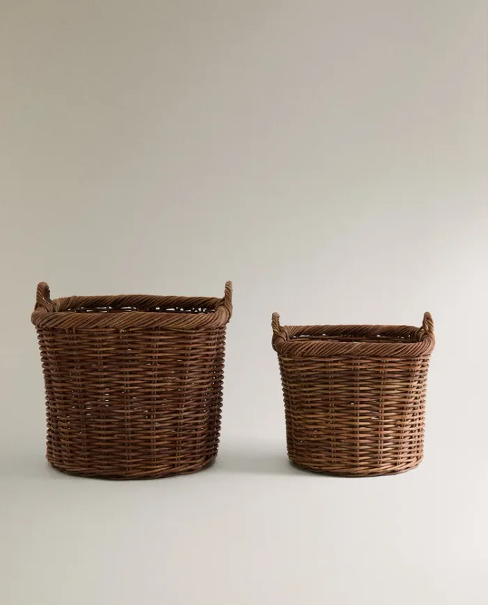 CESTA RATÁN CUADRADA en Marrón - Canastos, Uruguay | Zara Home, vista 2