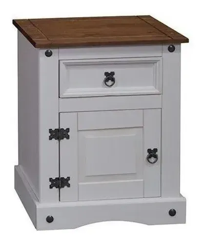 MESA LUZ MEXICANA NEVADA 1 PUERTA / 1 CAJON en Multicolor - Mesas de luz, Uruguay | Igoa