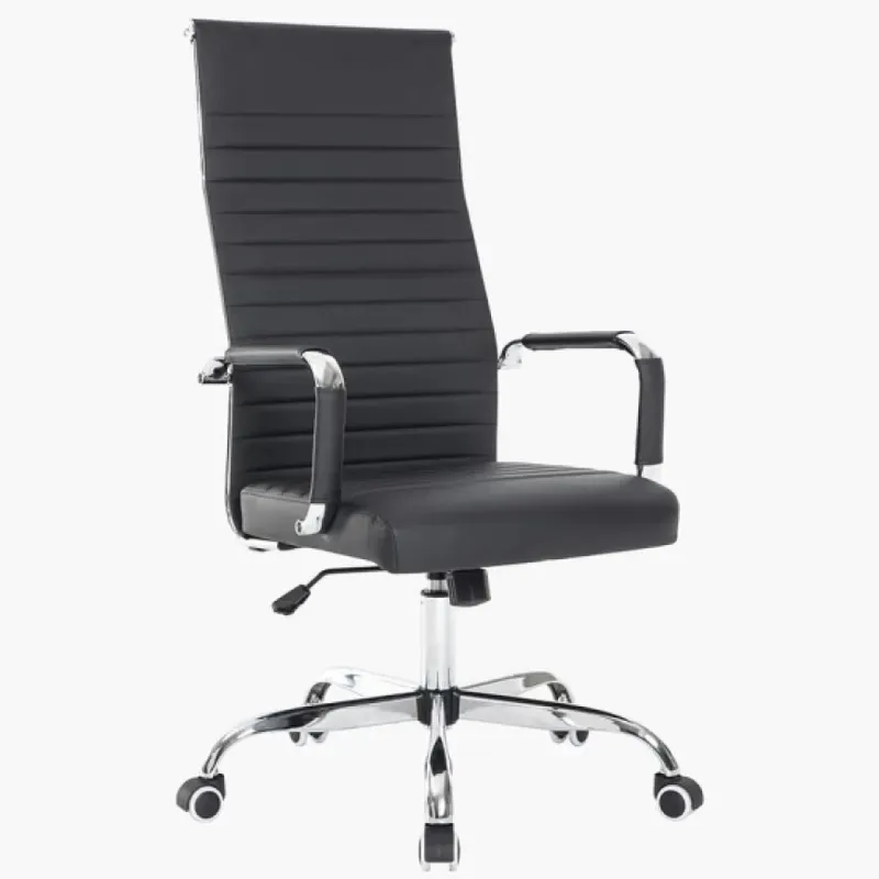 Silla Escritorio Eco Cuero Alta (imp) Lc029s en Negro - Sillas de escritorio, Uruguay | Albanés