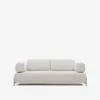 Sofá Compo 3 plazas de chenilla beige y estructura de metal gris 232 cm en Beige - Sillones y sofás, Uruguay | Kavehome, vista 7 de 10