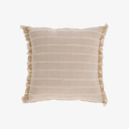 Almohadón Sweeney 100% algodón - rayas blanco y beige 45 x 45 cm en Beige, Uruguay | Kavehome
