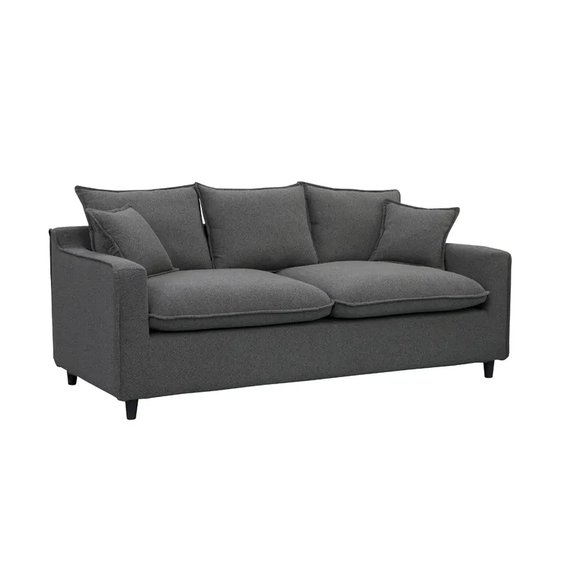 Sofa 3 Cuerpos Moderno Tapizado Tela Con Patas en Gris - Sillones y sofás, Uruguay | Soy Hogar