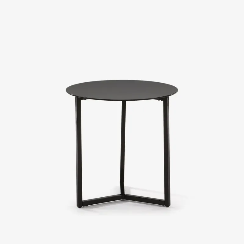 Mesa auxiliar Raeam Ø 50 cm - blanco en Negro - Mesas de arrimo, Uruguay | Kavehome