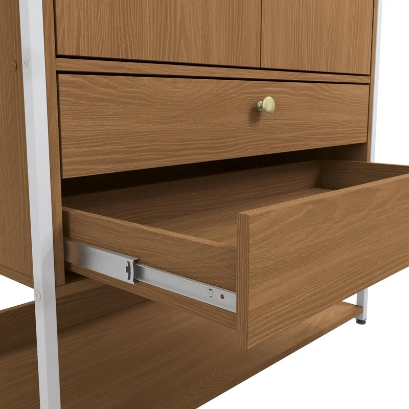 Combo Closet Abierto Modular P48 y P49 - Linea Industrial en Madera natural - Roperos y placares, Uruguay | Balton, vista 13