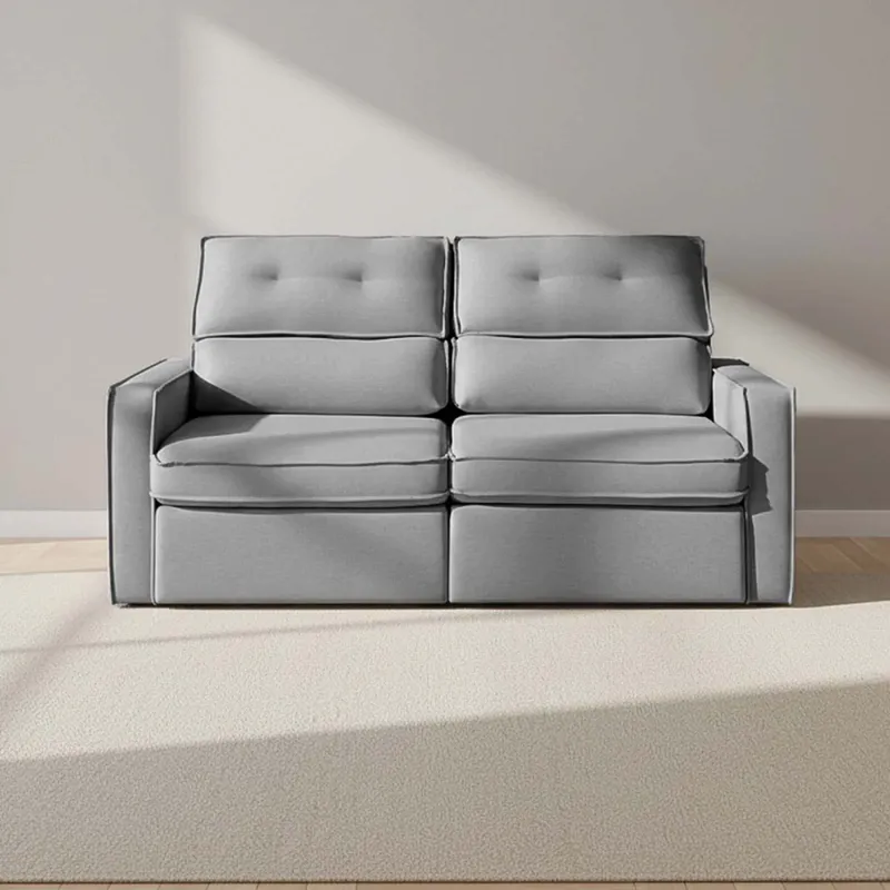 Sofa Retractil 2 Cuerpos Tela Gris Ambar en Gris - Sillones y sofás, Uruguay | Divino