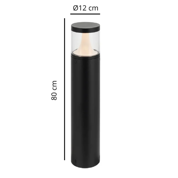Luminaria Bolardo Exterior 9W Kane 80cm Negro en Blanco - Lámparas de pie, Uruguay | Serlux, vista 4
