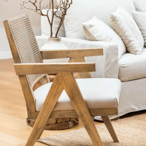 BUTACA MODERNA CON ESTERILLA en Madera natural - Butacas, banquetas y puffs, Uruguay | La Iberica