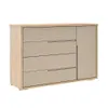 Cómoda Zapatera Nordik - 4 cajones 1 puerta - Text en Beige - Cómodas, Uruguay | Ecowood, vista 3 de 4