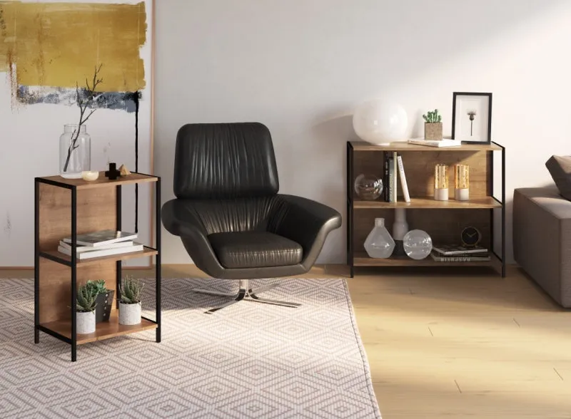 Biblioteca baja Steel Quadra (45cm) 27867 en Negro - Bibliotecas, Uruguay | World Vigo