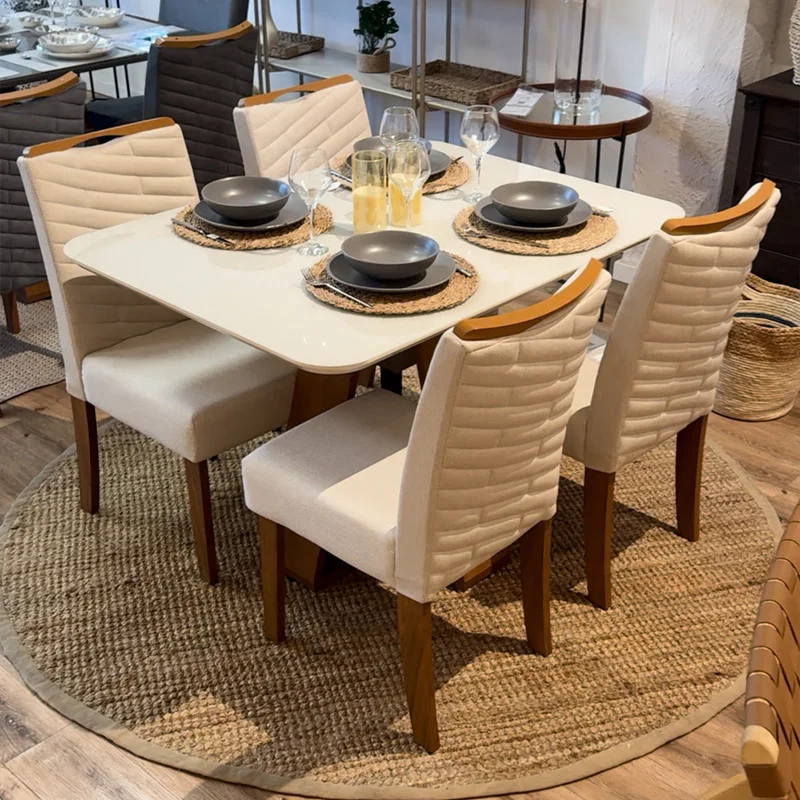 Mesa de Comedor Rectangular - Línea París - Blanco en Blanco - Mesas de comedor, Uruguay | Ecowood, vista 8