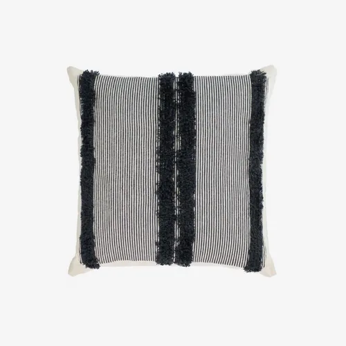 Almohadón Margarte 100% algodón rayas blanco y negro 45 x 45 cm en Negro - Textiles, Uruguay | Kavehome
