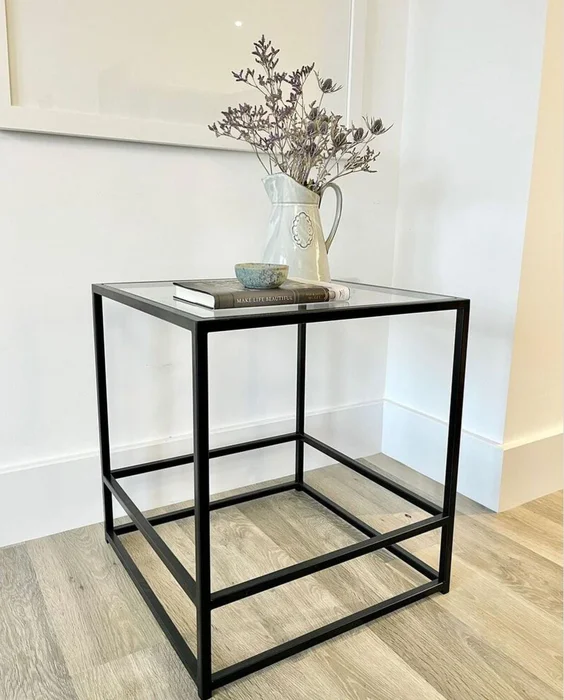 Mesa Auxiliar De Metal Aria Glass en Negro - Mesas de arrimo, Uruguay | Tree House Deco, vista 4