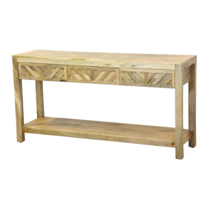 R56G Recibidor 150x40x77 en Madera natural - Aparadores y recibidores, Uruguay | Victoriana