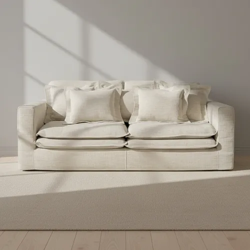 Sofá 3 Cuerpos Tela-premium Natural-beige Lazy Beige en Beige - Sillones y sofás, Uruguay | Divino