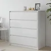 Comoda Cajonera Carla para Dormitorio 4 Cajones con Rieles Telescópicos - Blanco en Blanco - Cómodas, Uruguay | Mulata, vista 2 de 9
