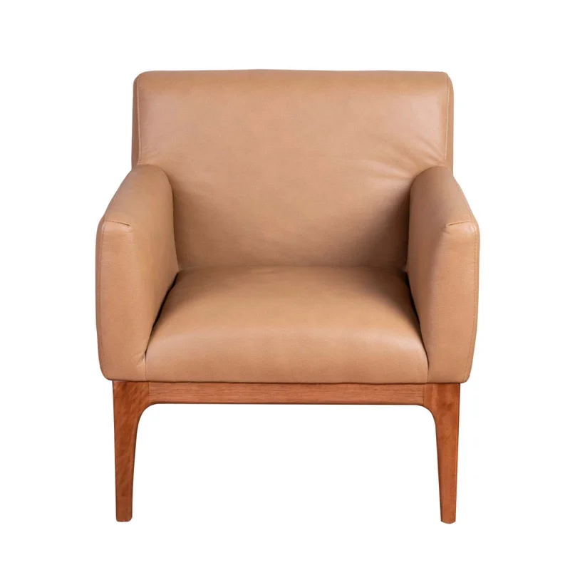 Butaca Cuero-y-madera Marron Tucson Tostado en Beige - Sillones y sofás, Uruguay | Divino, vista 3