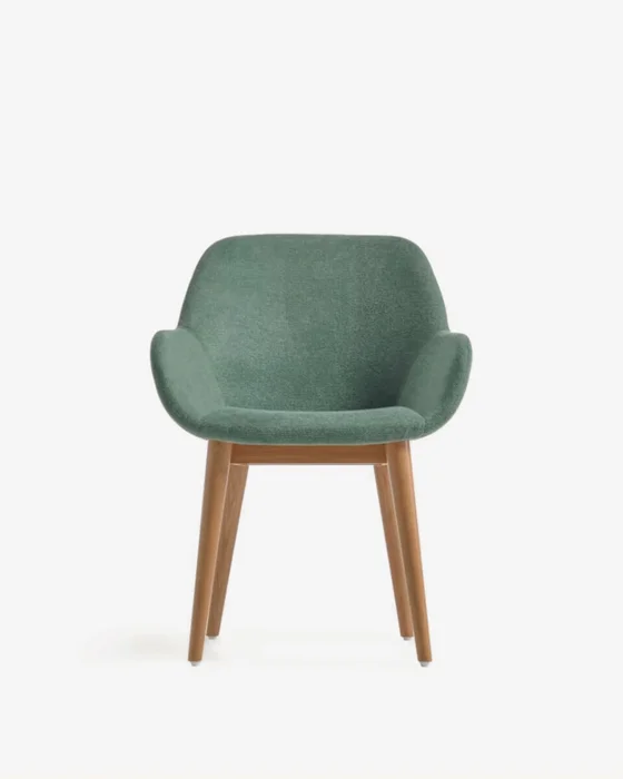 Silla Konna - verde y patas de madera maciza de fresno acabado oscuro en Verde - Sillas, Uruguay | Kavehome, vista 6
