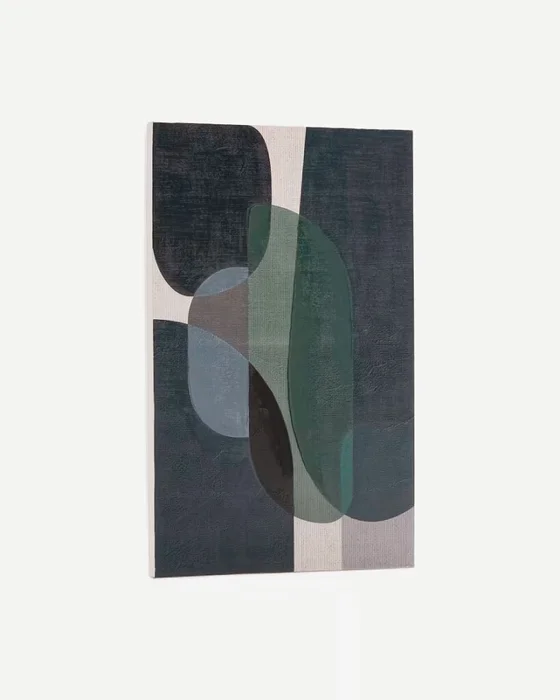 Lienzo abstracto Nemsa azul y verde - 90 x 60 cm en Azul - Decoración de pared, Uruguay | Kavehome