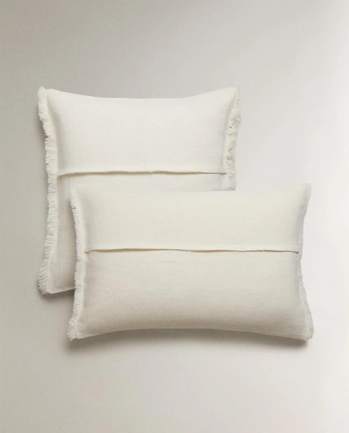 FUNDA COJÍN LINO PESADO en Blanco - Textiles, Uruguay | Zara Home, vista 2