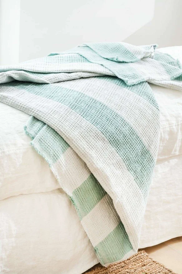 MANTA AUSTRIACA PANAL - VERDE - 2.00 X 1.40 MTS en Verde - Textiles, Uruguay | La Iberica, vista 2