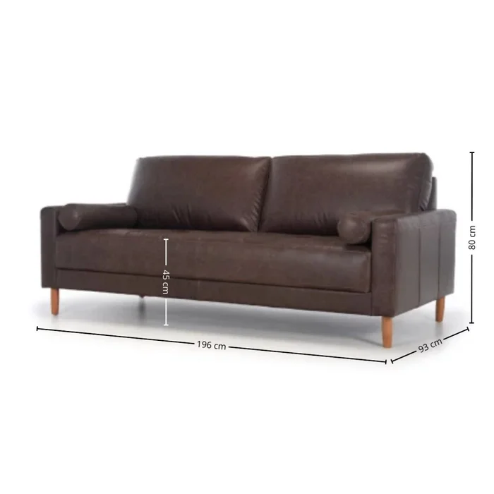 Sofá Ícono - Cuero Natural - 2,5 cuerpos - A fabricar en Marrón - Sillones y sofás, Uruguay | NYR, vista 3