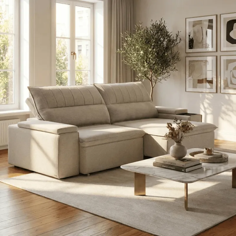 Sillón 3 cuerpos - Pavia - - Beige en Beige - Sillones y sofás, Uruguay | Nario Hogar