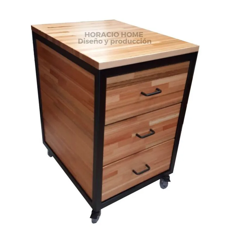 Cajonera triple con ruedas en Negro - Escritorios y sillas de escritorio, Uruguay | Horacio Home