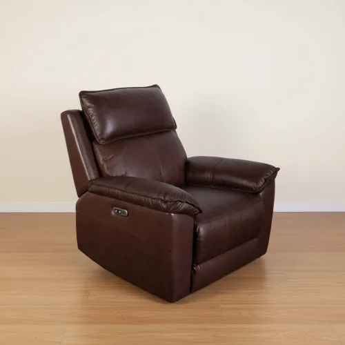 Recliner Eléctrico 1 Cuerpo Cuero-y-simil-cuero Marron Joshua en Marrón - Sillones y sofás, Uruguay | Divino