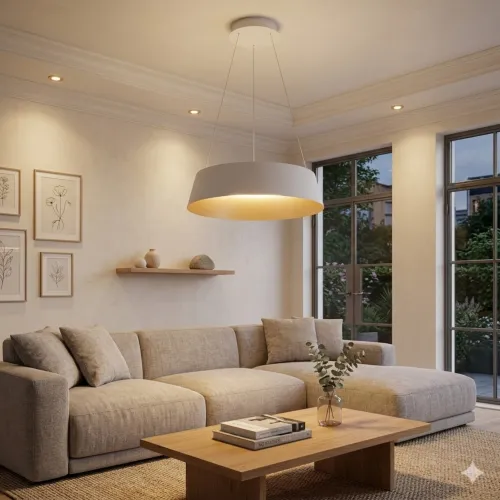 Campana led de Suspender DIMERIZABLE interior champagne 50W - BLANCA en Blanco, Uruguay | Iluminica