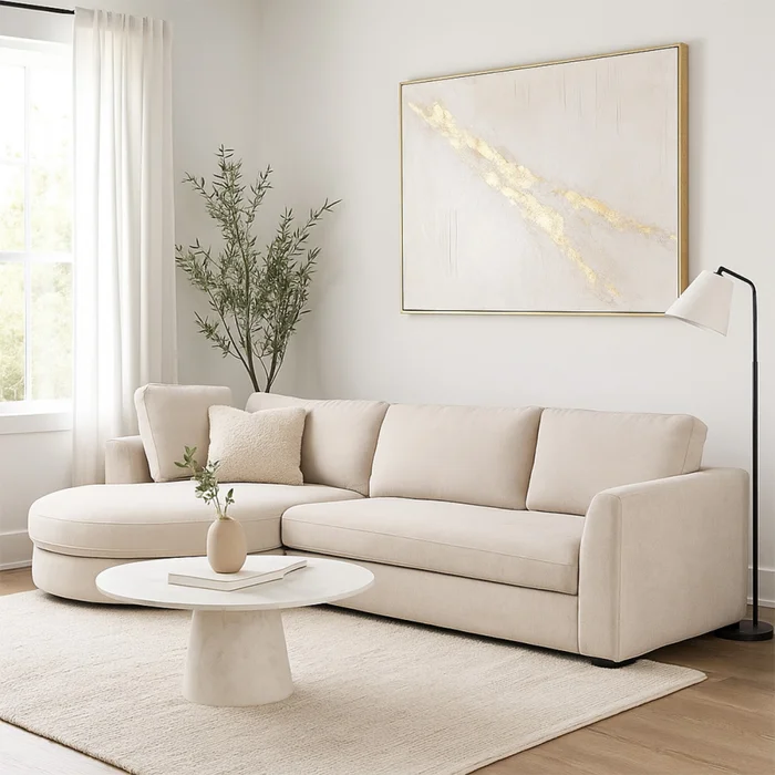 Rinconera Lotus - Tela Microfibra - Chaise Izquierdo - 12072 (Beige) en Beige - Sillones y sofás, Uruguay | NYR, vista 2