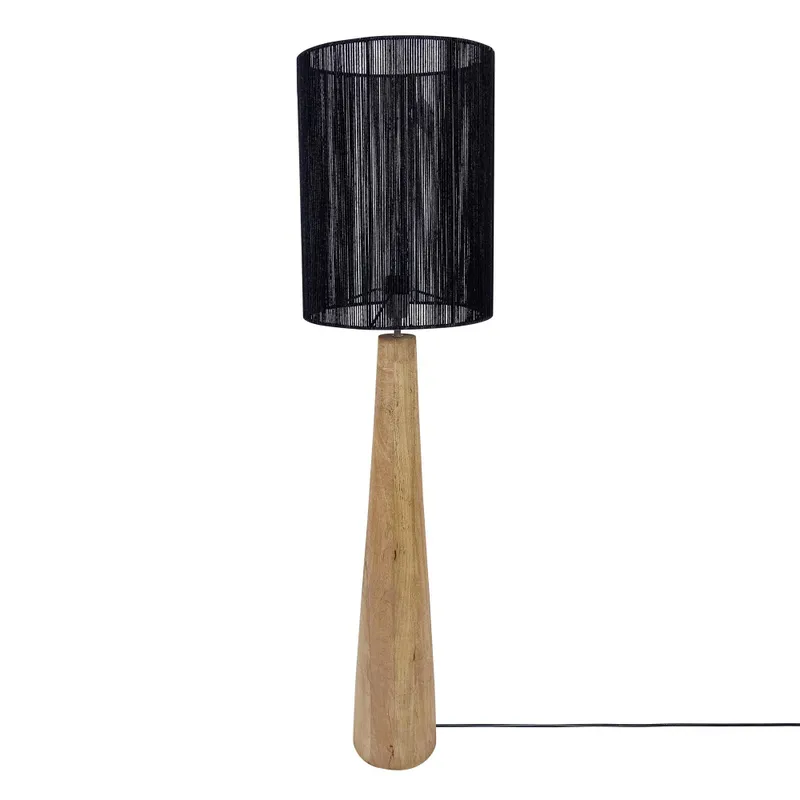 Lámpara de pie Madera y yute Negro Vml-13736 Negro/natural en Multicolor - Lámparas de mesa, Uruguay | Le Blanc