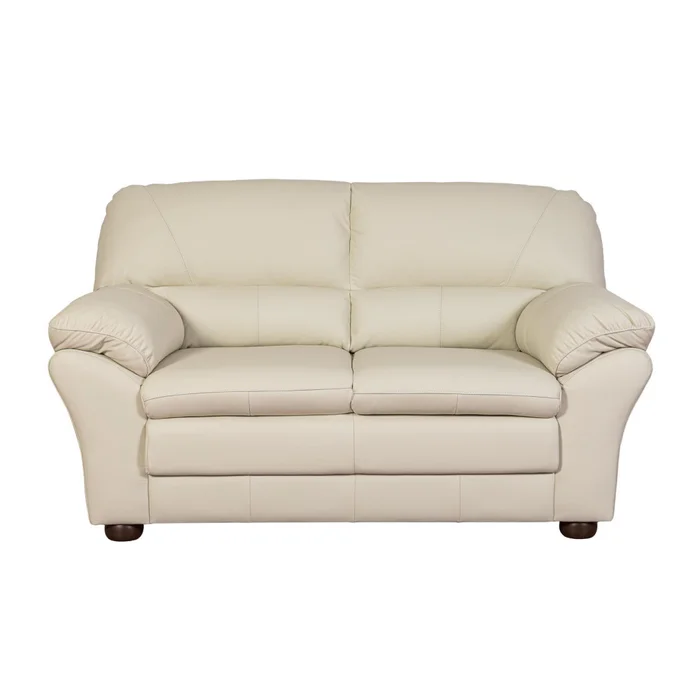 Sillón 2 Cuerpos Cuero Natural-beige Florencia Crudo en Blanco - Sillones y sofás, Uruguay | Divino, vista 3