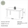Mesa de Comedor Lisboa 160cm - 100% MDF - Mesas de comedor, Uruguay | Balton, vista 4 de 4
