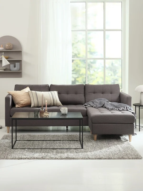 Sofá FALSLEV chaise longue tela gris en Gris - Sillones y sofás, Uruguay | JYSK, vista 3