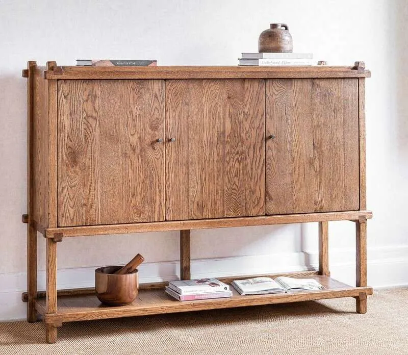 APARADOR GALERIE - ROBLE MACIZO RECICLADO en Madera natural - Bibliotecas, Uruguay | La Iberica