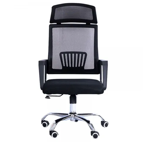 Silla ejecutiva Mesh negra base cromada - Escritorios y sillas de escritorio, Uruguay | Que Sal Muebleria