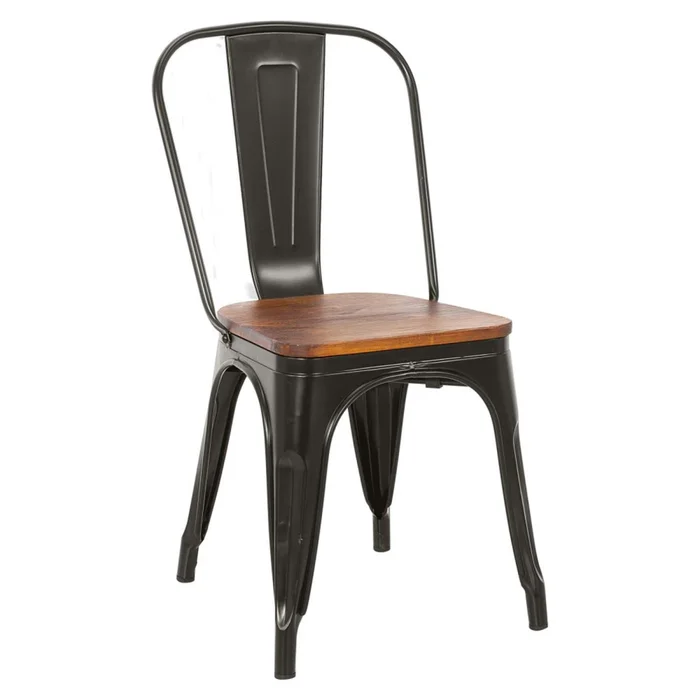 Silla De Comedor Cy-2000w2 Metal Negro Estilo Tolix en Negro - Sillas, Uruguay | Divino, vista 2