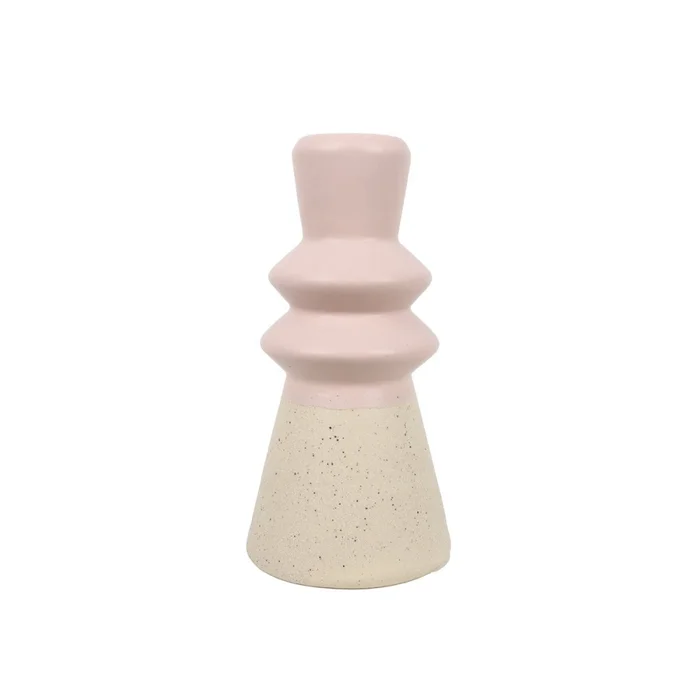 CANDELABRO BOCEL 7x7x14.5CM CERAMICA ROSA en Rosa - Decoración, Uruguay | Koz