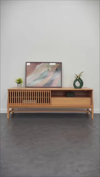 Rack TV 150cm Ader - Madera Maciza en Madera natural - Muebles para TV, Uruguay | Balton, vista 4